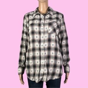 Mudd Western, South Western Print Button Front Shirt Size Medium - "Sue"